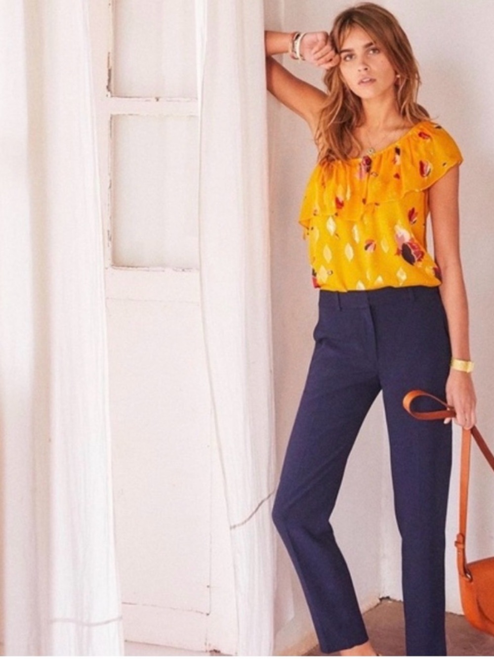 Sezane Adelie One Shoulder Silk Blouse - Picture 3 of 9